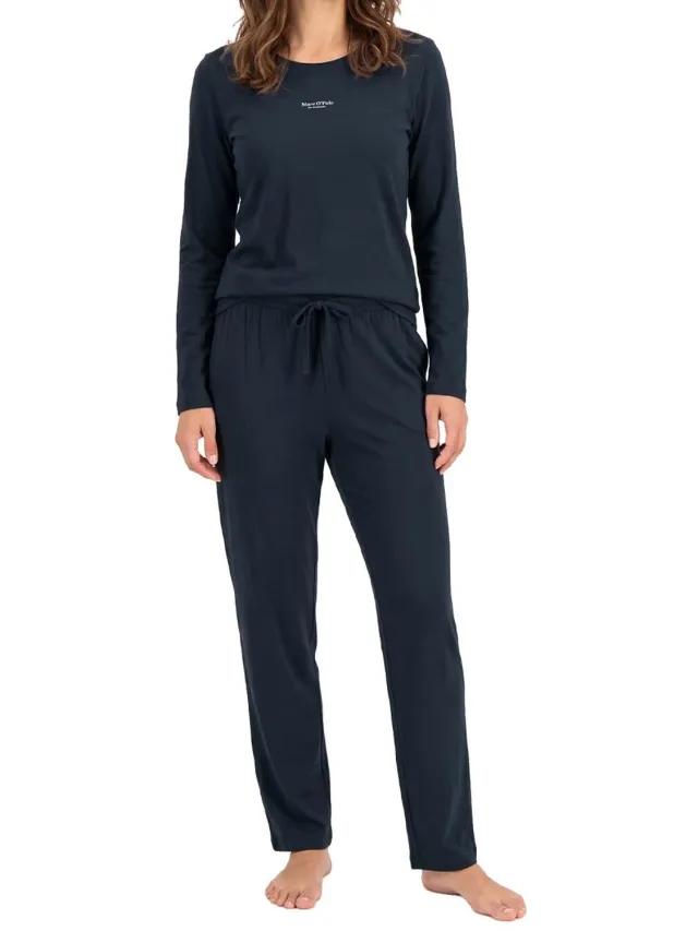 Marc O'Polo Dames pyjama Cotton donkerblauw