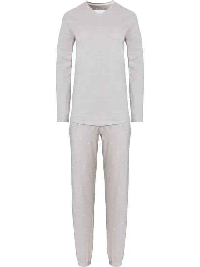 By Louise Dames Pyjama Set Lang Grijs