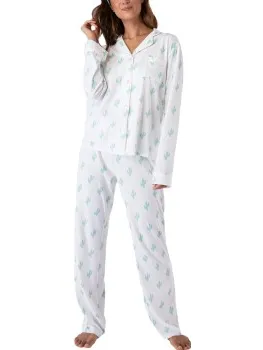PJ Salvage Playful Prints Long Pyjamas Versch.kleure/Patroon,Blauw,Roze,Wit