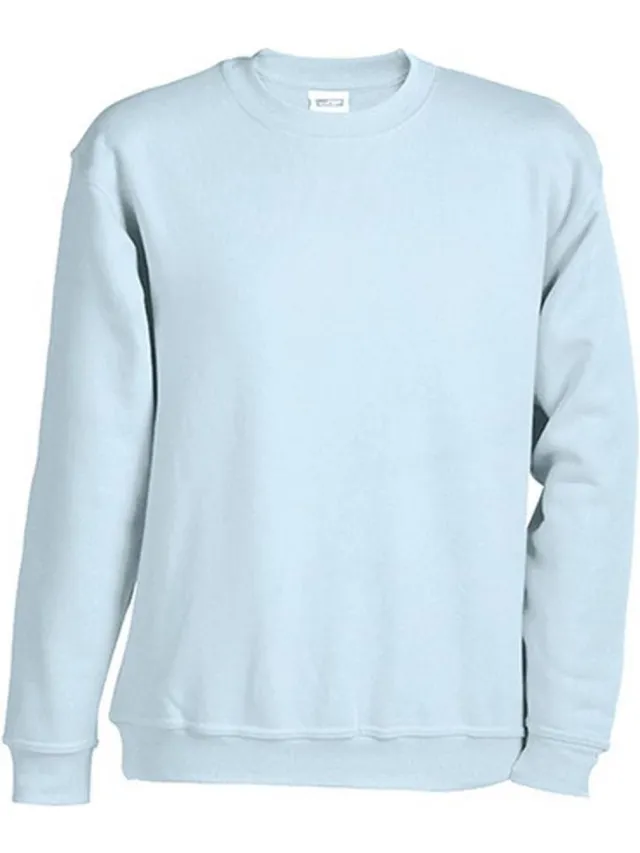 James & Nicholson James and Nicholson Unisex Round Heavy Sweatshirt (Lichtblauw)
