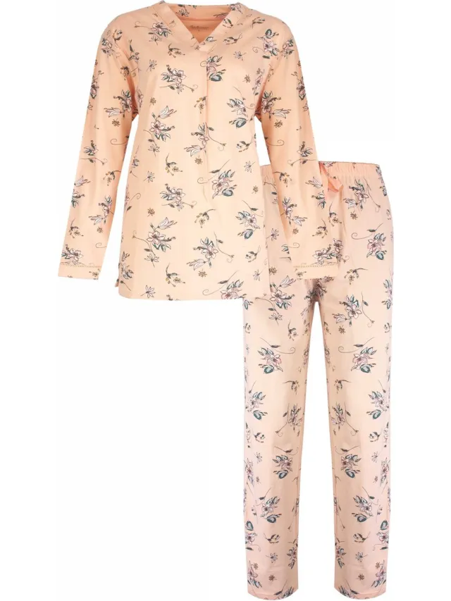Tenderness Dames Pyjama Set - 100% Gekamde Katoen - Roze