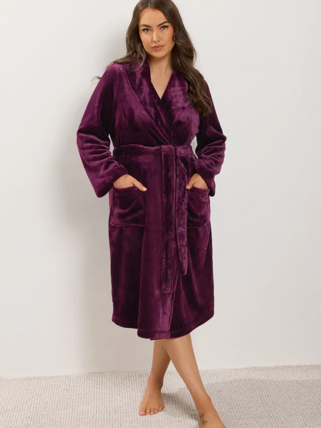 Yours Bordeauxrode Luxe Kamerjas-48 Red