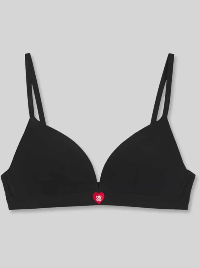 bralette met logodetail model 'HUGO HEART TRIANGLE' zwart, foto 2