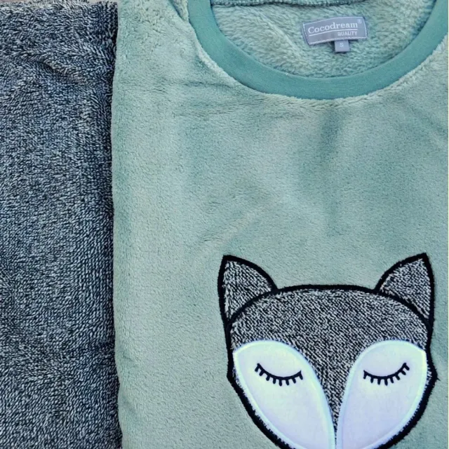Cocodream Quality Cocodream dames huispak - fleece - Vos - mosgroen Groen, vos