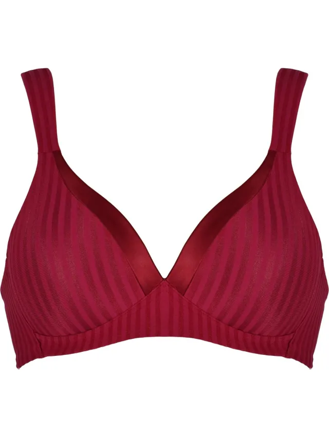 Naturana Soft bh met strepen - 5247 - Burgundy