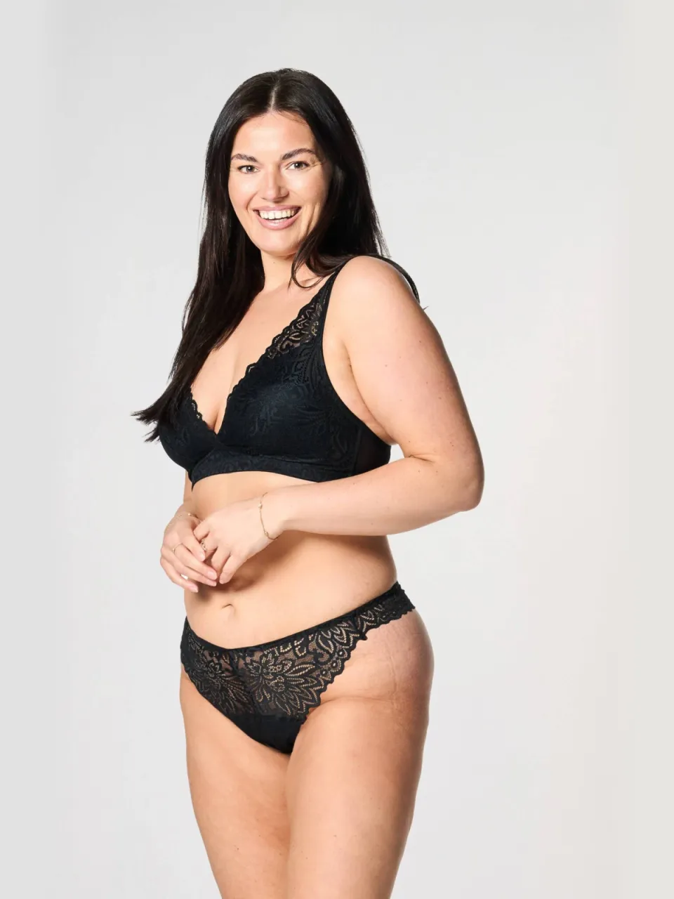 Moodies Undies licht absorberende kanten menstruatiestring zwart, foto 8