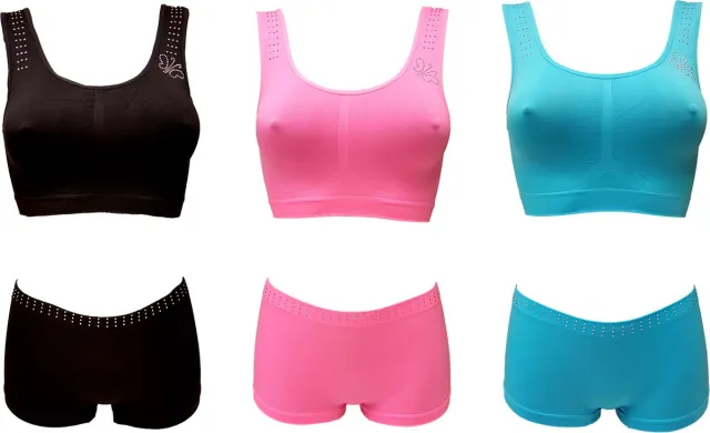 Sweet Angel lingeriesetje met strass-steentjes 3 stuks model A assort A