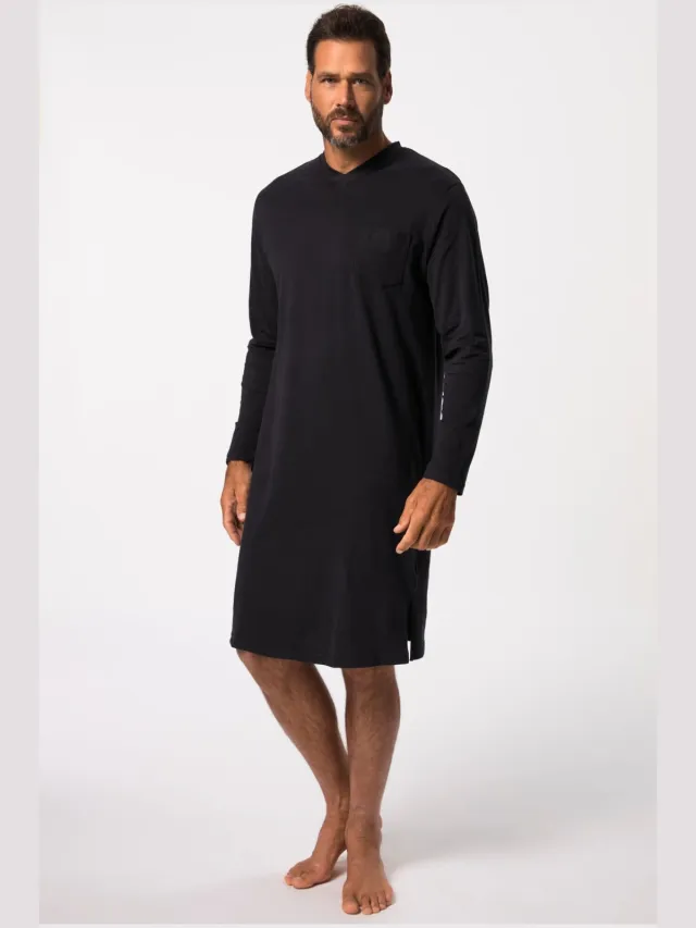 JP1880 Regular Fit nachtjapon zwart