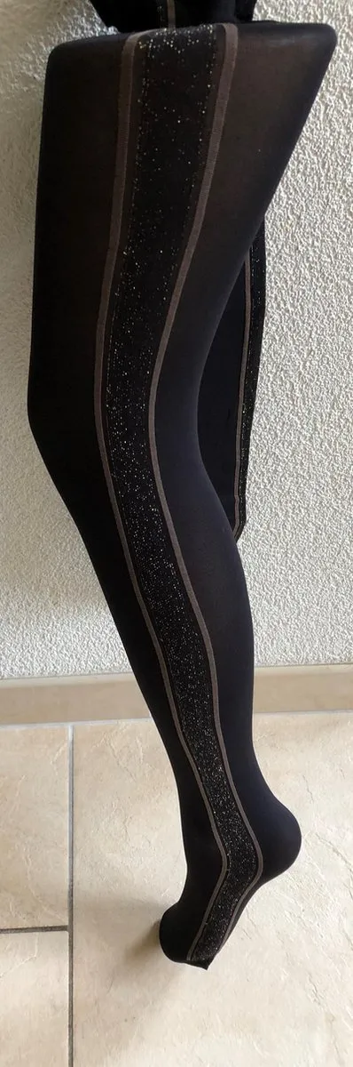 Aristoc Panty - Dikke - Opaque - Stripe - Pattern - 60 Den. - Zwart