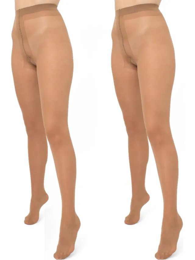 Giulia Infinity klassieke 40den (Multipack) panty - Karamel Licht Bruin