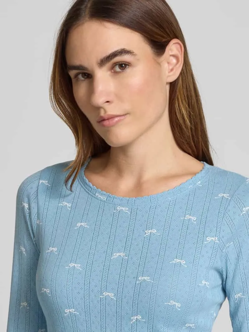 Jake*s Casual Pyjamabovendeel met ajourpatroon lichtblauw, foto 5