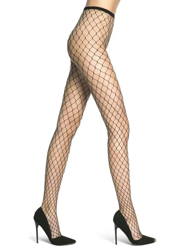 Oroblu Fashion Fishnet Glamour visnet panty met grote mazen-46 Kleur Zwart