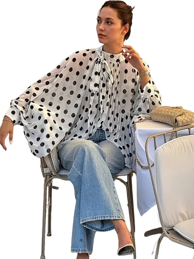 Currero Topje Dames Polkadots - Mouwloze Top - Singlet - Kleding - Shirt - Blouse - Kort - Volwassen - Wit