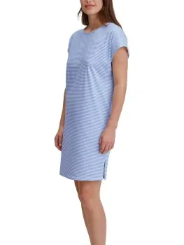 Calida Lovely Nights Short Sleeve Nightdress Versch.kleure/Patroon,Blauw