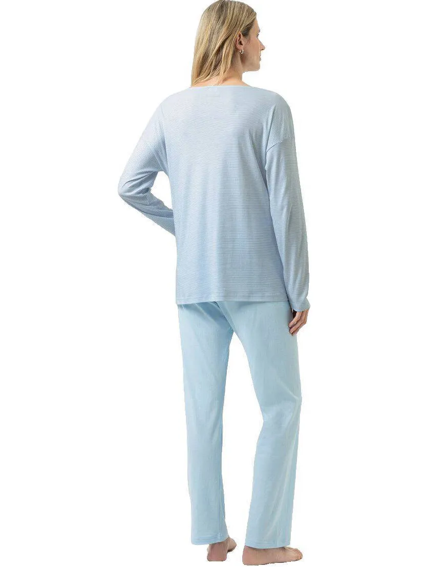 Mey Simple Stripes pyjama set lichtblauw, foto 3