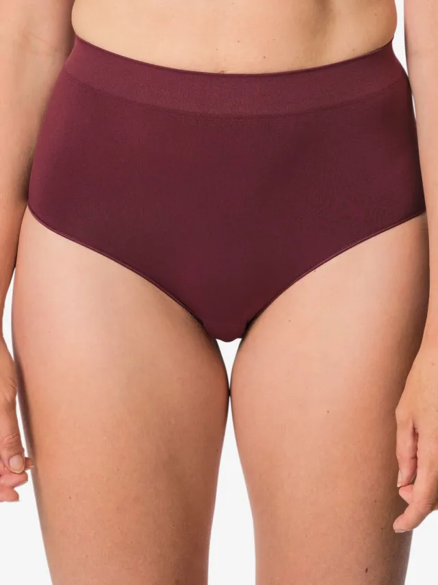 HEMA Dames tailleslip naadloos micro donkerrood (donkerrood)