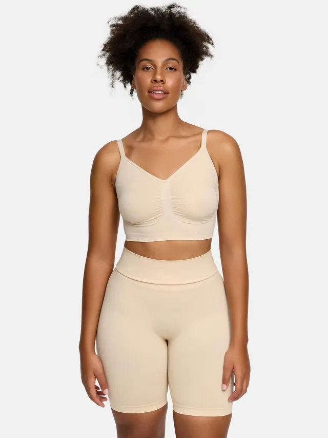 cfab Comfort Bralette-Sand-S - BH Zonder Beugel Voorgevormd - Ondergoed - Naadlos Zand