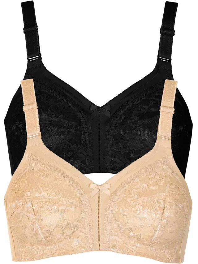Lisca 2-pack BH zonder beugel Sabina zwarte huid