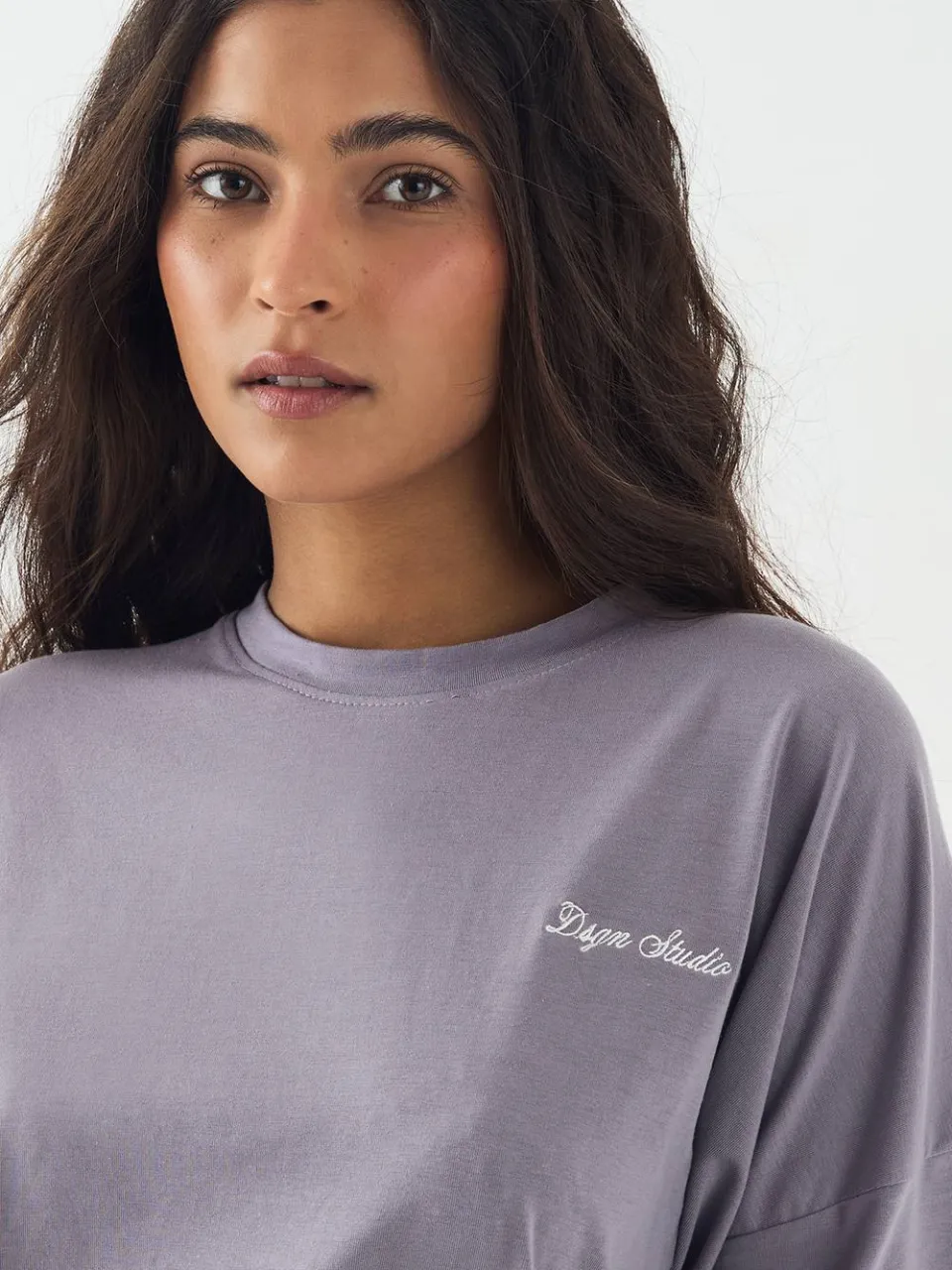 Dames DSGN Studio Lounge Korte Mouw Oversized Superzacht T-Shirt mauve, foto 4