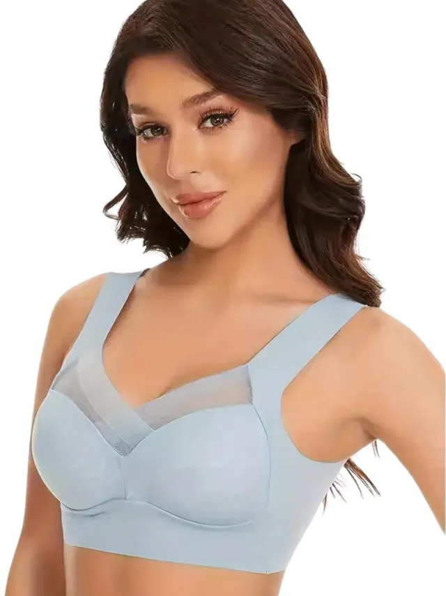 Nivard BH Zonder Beugel - Zonder Bandjes - Push-up Bh's - Comfort Beha - Comfortabel - Sterk - Dames - Lichtblauw
