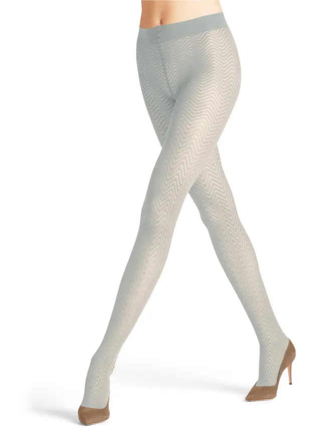 Falke Chevron gedessineerd materiaal halfdoorzichtig 50 DEN panty dames grijs grijs 3462