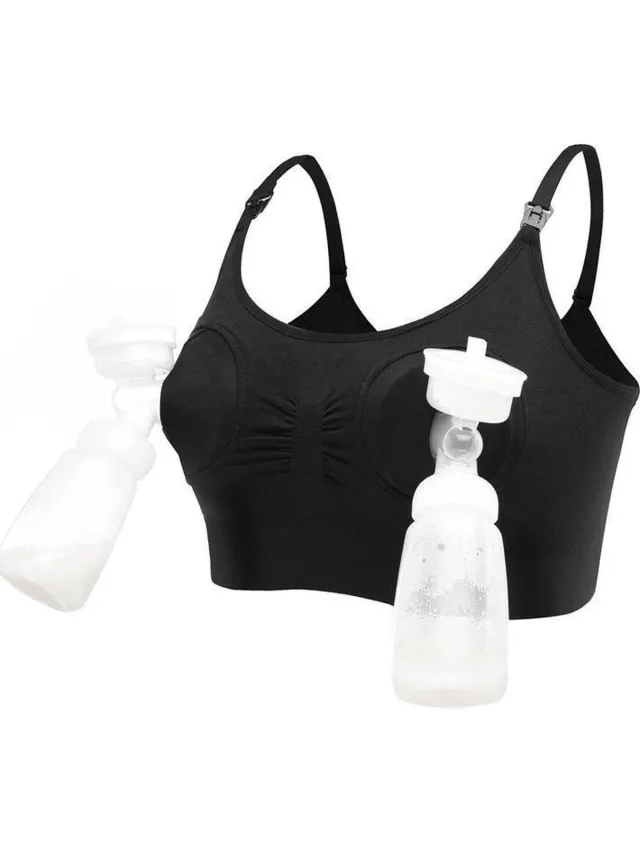 Nifkos Handsfree Kolf BH – Borstkolf Beha – Draadloos & Comfortabel – Verstelbaar – Geschikt voor Dubbel Kolven – Zwart