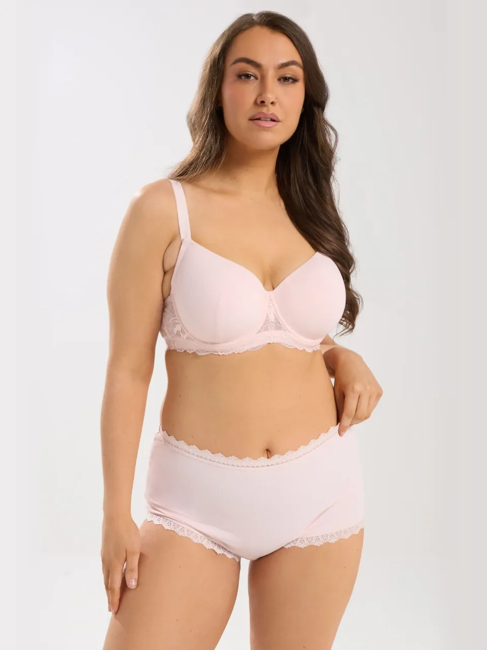 Yours Roze Zachte Geribbelde Bh Met Beugel Pink
