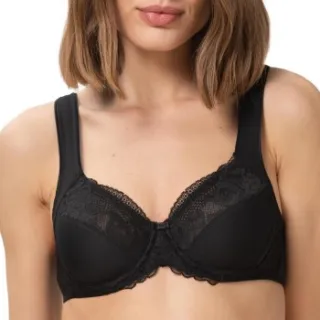 Triumph Modern Lace Cotton W02 beugelbh zwart Beige,Zwart,Wit