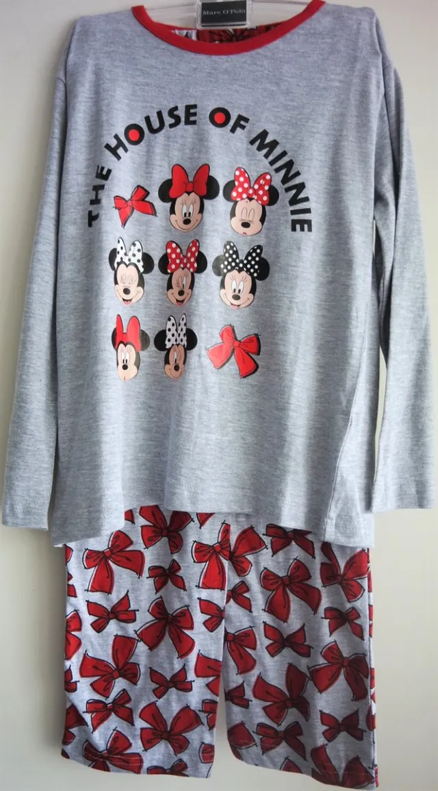 Minnie Mouse Pyjama - Grijs/ Rood-122 zwart