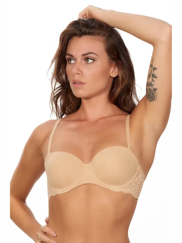 After Eden strapless T-shirt-bh met beugel beige, foto 5