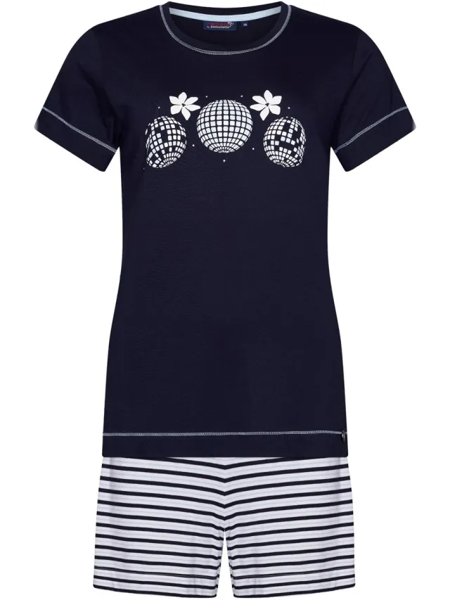 Rebelle Dames Shortama Rebelle - Dancing Queen - Bio Katoen - Blauw