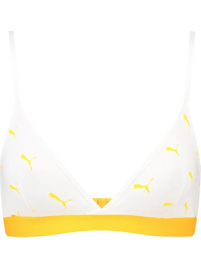 Puma Cat Logo Triangel Top Dames Beha - 1-pack Geel