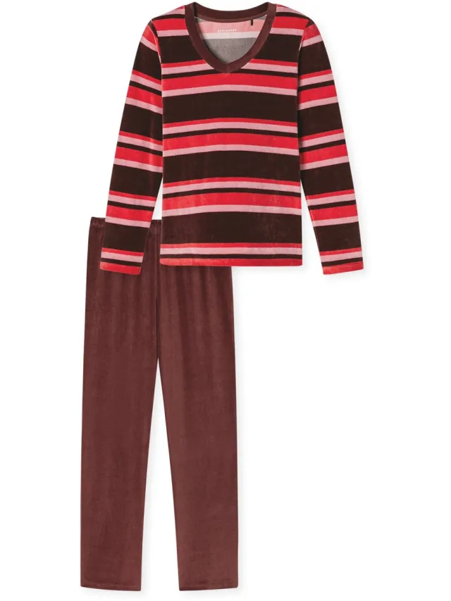 Schiesser Pyjama lang - Dames - Pyjamas wijnrood