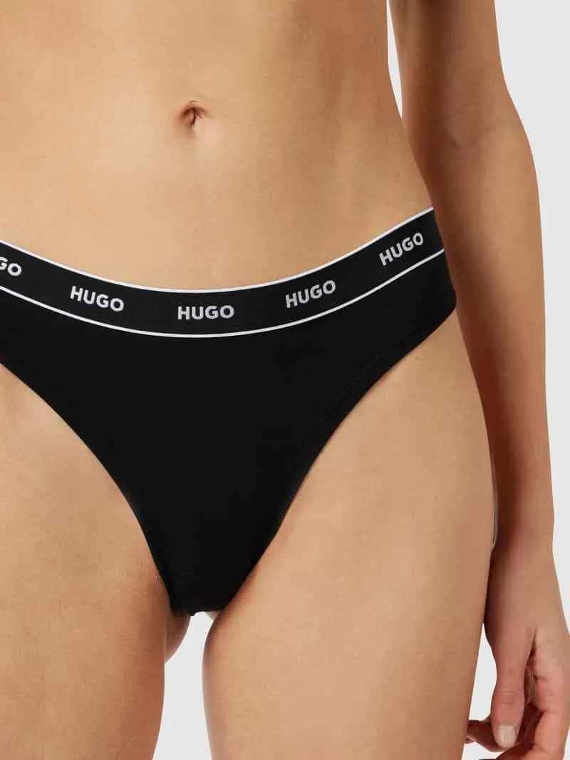 Hugo String met logo in band in een set van 3 stuks zwart, foto 4