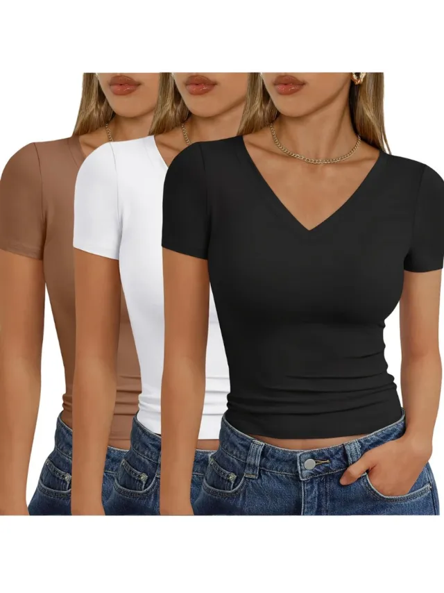 Livano Topje Dames - Kleding - Shirt - Blouse - Kort - Volwassen - 3 Pcs - Gemengd