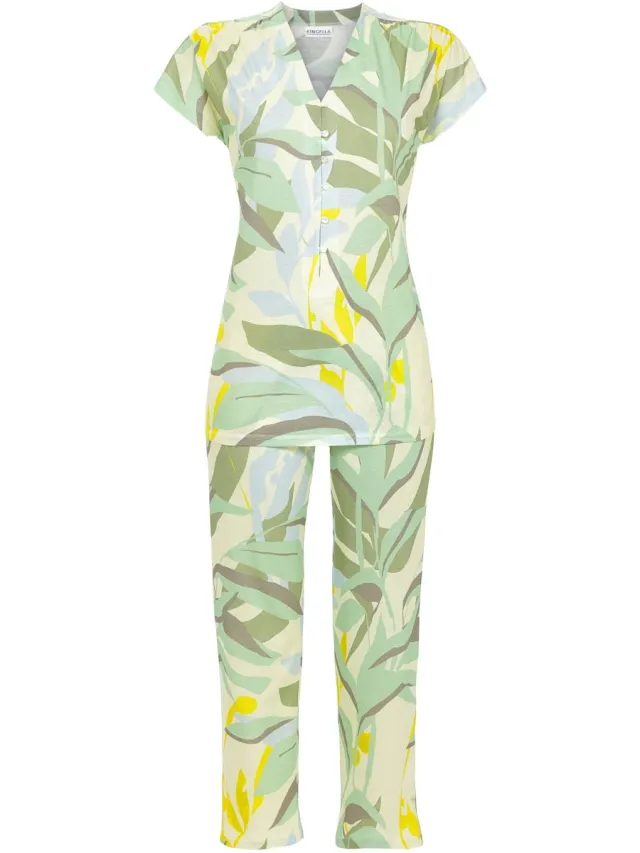 Ringella Bonte pyjama bladeren Ringella - Groen - Maat - 36