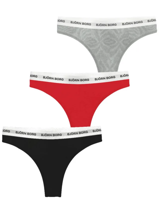 Björn Borg strings 3-pack grijs rood zwart, foto 2