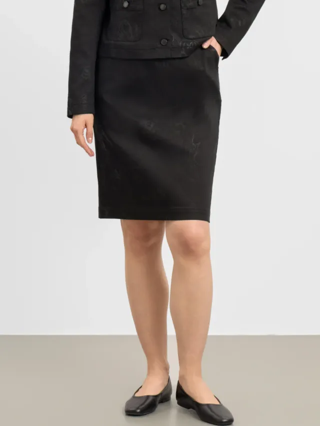 LAURIE dames vegan Rok Simone Zwart Bloemenprint