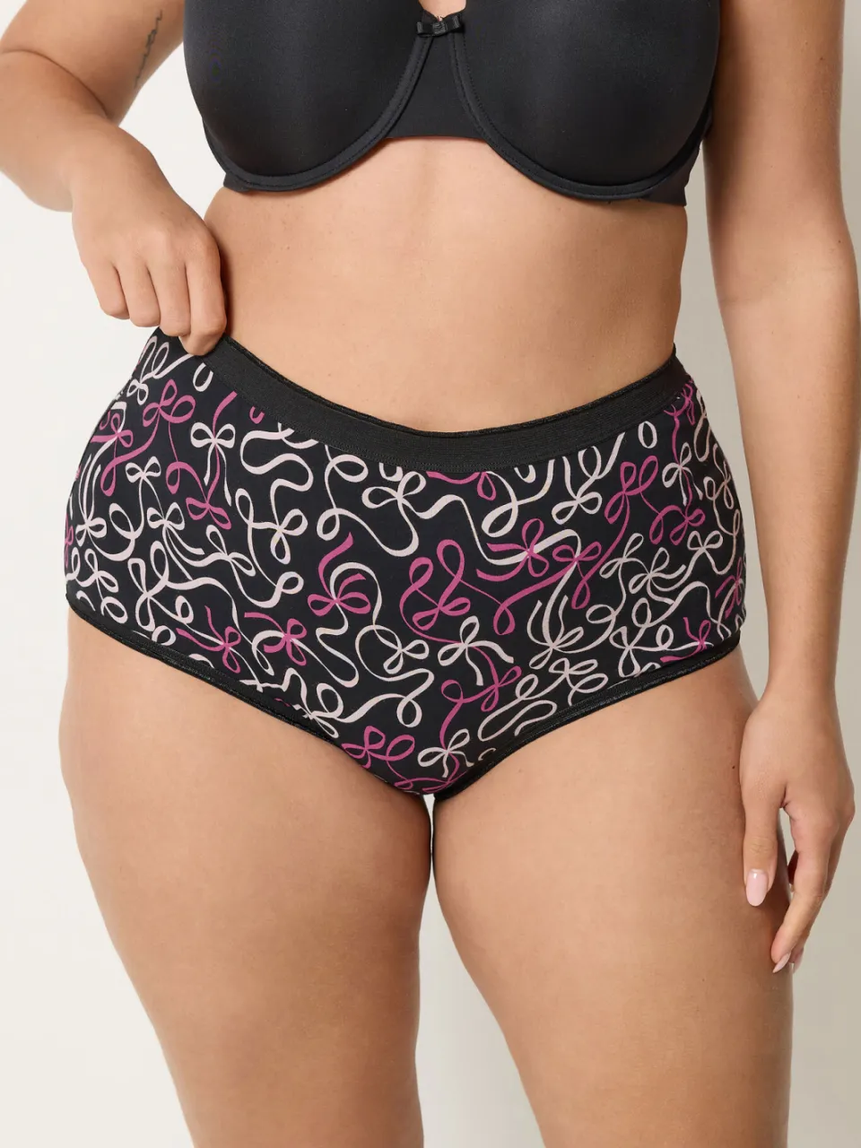 Yours 5Pack Zwarte Maxislip Met Strikprint-60, foto 3