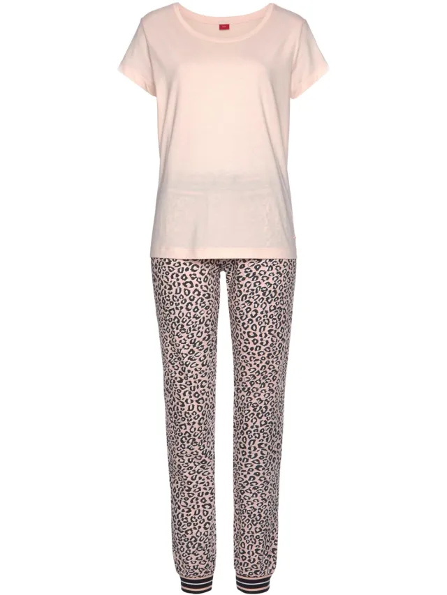 Pyjama lichtroze/wit