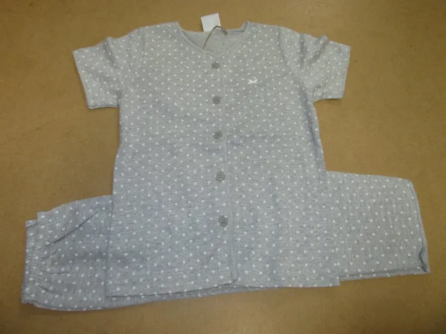 Petit Bateau Pyjama meisje - Grijst met bloempje - 6 jaar 114 grijst ,