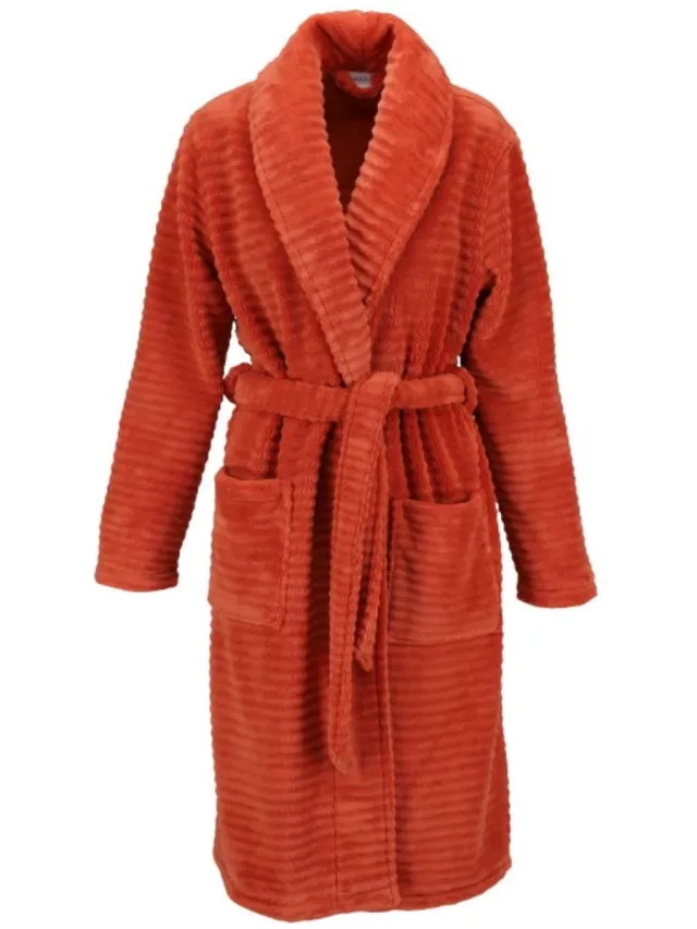 Ringella Fluweelzachte dames badjas terracotta Ringella - Oranje - Maat - 48