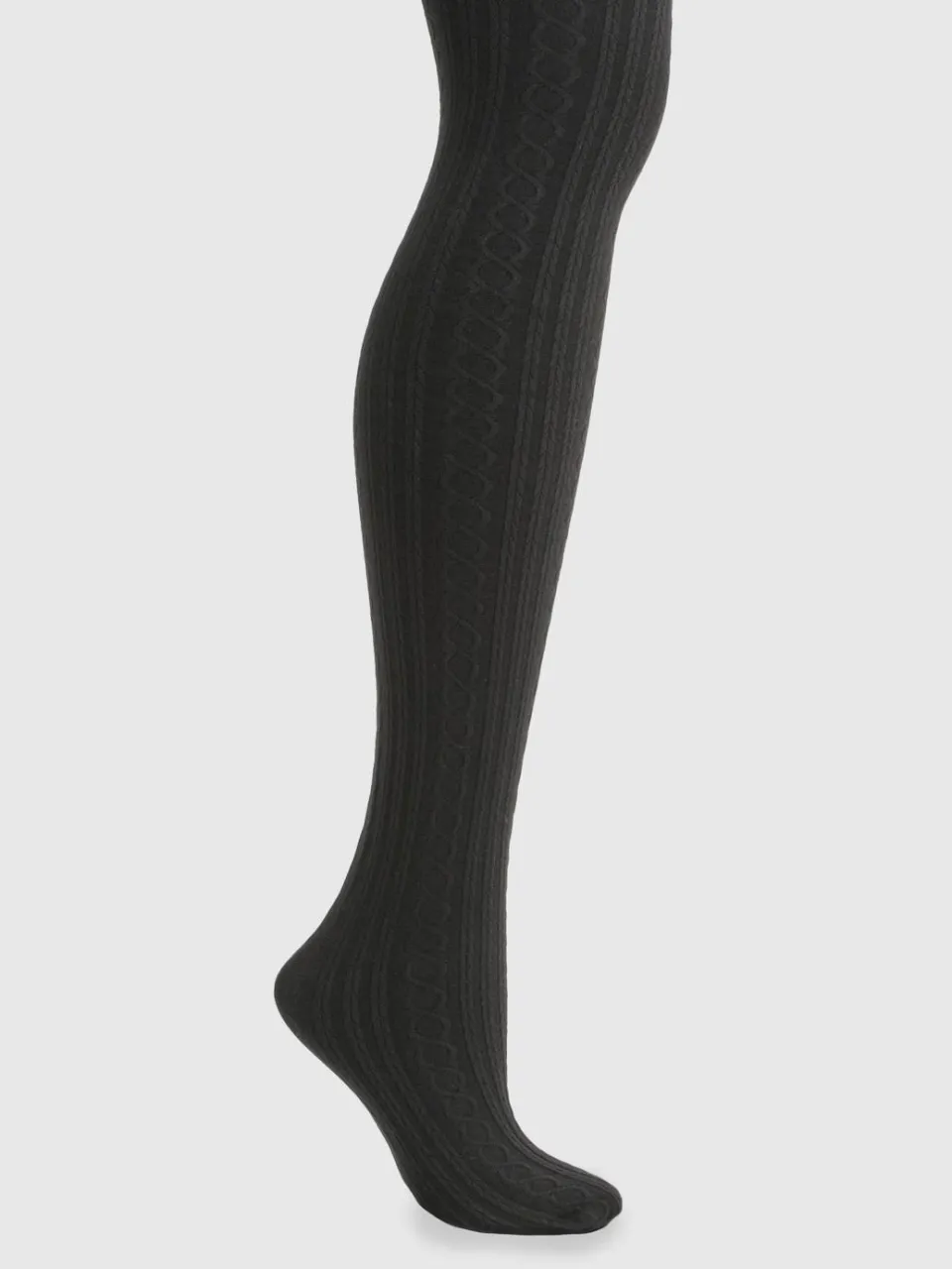 boohoo Dames Thermische kabelgebreide panty's zwart, foto 2