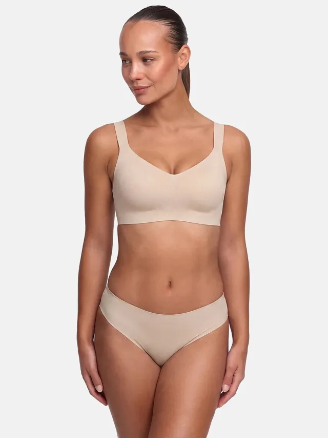 cfab Naadloze compacte push-up bh - Beige - 2XL - BH Zonder Beugel Voorgevormd - Ondergoed - Naadlos