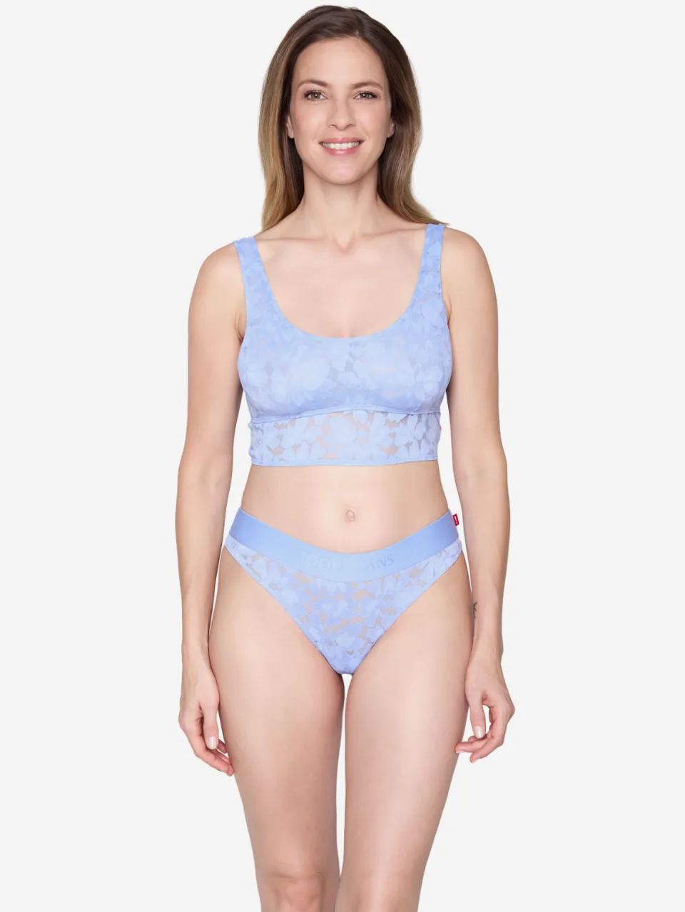 Joop! Jeans Vrouwen Bustier Allover Lace Lichtblauw
