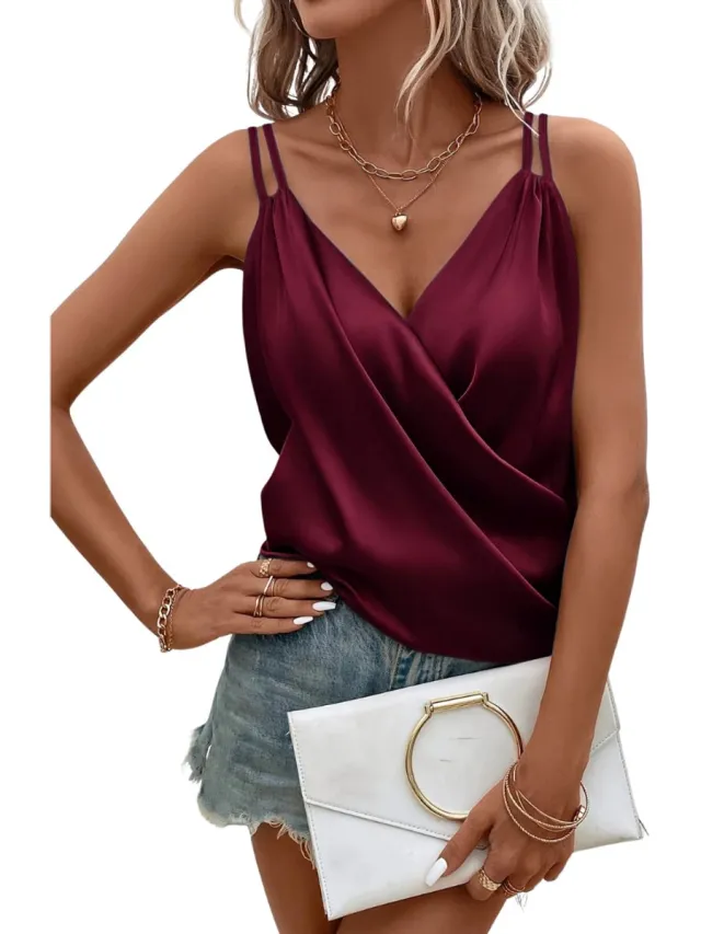 Nivard Topje Dames - Kleding - Shirt - Blouse - Kort - Volwassen - Bordeauxrood
