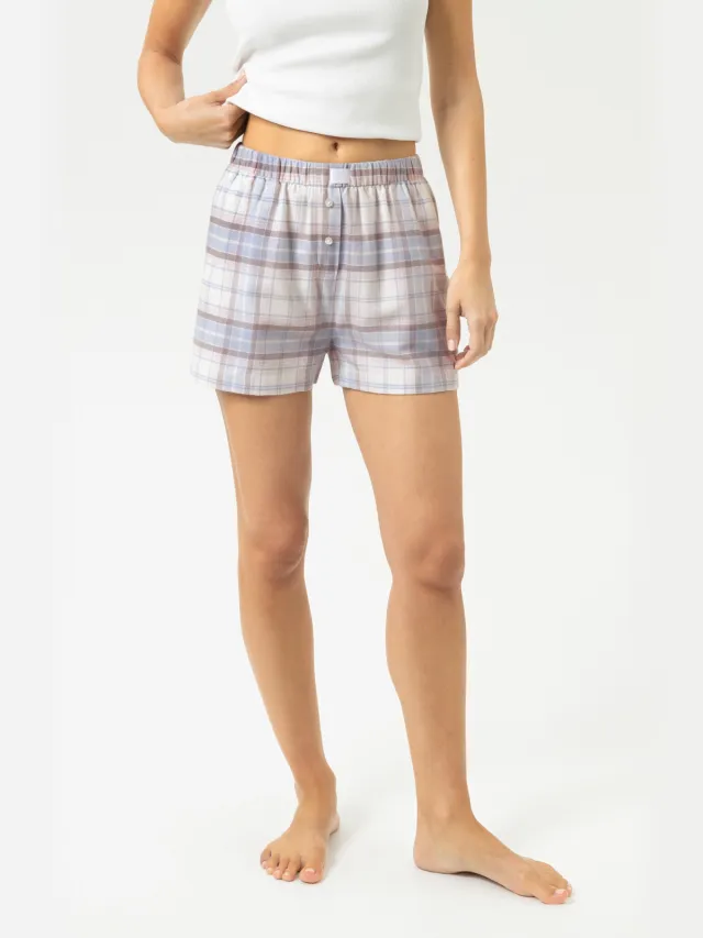 Mey Flanellen short Serie Winter Sleep Powder Blue blauw