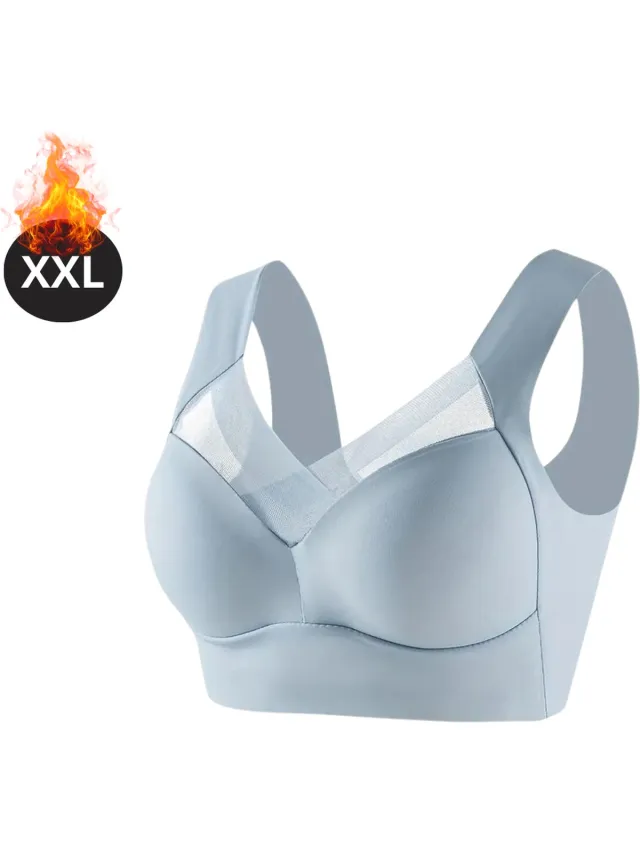 Bovista BH Zonder Beugel - Zonder Bandjes - Push-up Bh's - Comfort Beha - Comfortabel - Sterk - Yoga - Lichtblauw