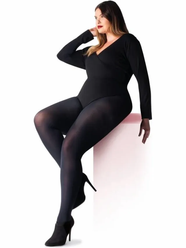 Pretty Polly Panty - Maillot - Plush - Matte Panty - Curves - Opaque - Grote Maten - Maatje Meer - Plus Size - Dikke Panty - 60 Den. - 3XL - 60/66 - Zwart