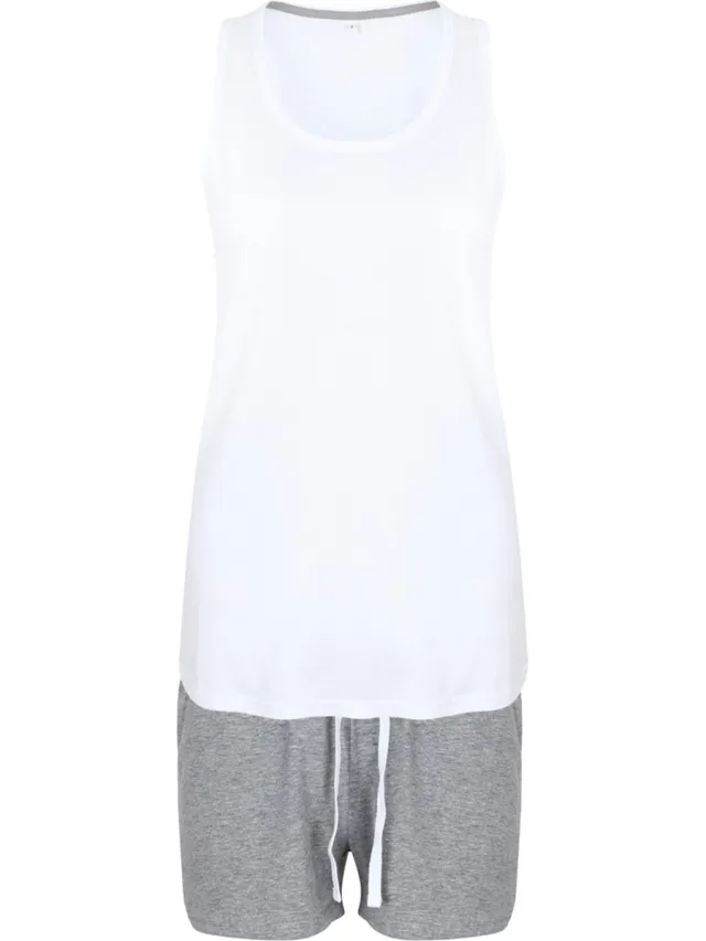 Towel City Short Pyjamas Set In A Bag - White